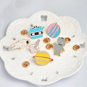6 Pcs Space Pin  Set